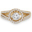 Round Diamond Split-Shank Round Halo Engagement Ring and Wedding Band Set Ring in Yellow Gold (MVS0115-Y)