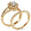 Round Diamond Split-Shank Round Halo Engagement Ring and Wedding Band Set Ring in Yellow Gold (MVS0115-Y)