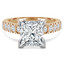 Princess Diamond Solitaire with Accents Engagement Ring in Yellow Gold (MVS0120-Y)