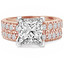 Princess Diamond Solitaire with Accents Engagement Ring and Wedding Band Set Ring in Rose Gold (MVS0121-R)