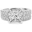 Princess Diamond Solitaire with Accents Engagement Ring and Wedding Band Set Ring in White Gold (MVS0121-W)