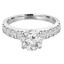 Round Diamond Solitaire with Accents Engagement Ring in White Gold (MVS0122-W)
