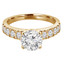 Round Diamond Solitaire with Accents Engagement Ring in Yellow Gold (MVS0122-Y)