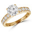 Round Diamond Solitaire with Accents Engagement Ring in Yellow Gold (MVS0122-Y)