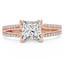 Princess Diamond Split-Shank Solitaire with Accents Engagement Ring in Rose Gold (MVS0123-R)