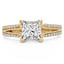 Princess Diamond Split-Shank Solitaire with Accents Engagement Ring in Yellow Gold (MVS0123-Y)