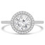 Round Diamond Bezel Set Round Halo Engagement Ring in White Gold (MVS0125-W)