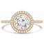 Round Diamond Bezel Set Round Halo Engagement Ring in Yellow Gold (MVS0125-Y)