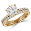 Round Diamond Solitaire with Accents Engagement Ring and Wedding Band Set Ring in Yellow Gold (MVS0127-Y)
