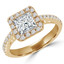 Princess Diamond Halo Engagement Ring in Yellow Gold (MVS0129-Y)