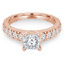 Princess Diamond Solitaire with Accents Engagement Ring in Rose Gold (MVS0130-R)