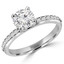 Round Diamond Solitaire with Accents Engagement Ring in White Gold (MVS0131-W)