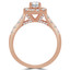 Round Diamond Cushion Halo Engagement Ring in Rose Gold (MVS0135-R)