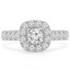Round Diamond Cushion Halo Engagement Ring in White Gold (MVS0135-W)