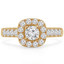 Round Diamond Cushion Halo Engagement Ring in Yellow Gold (MVS0135-Y)