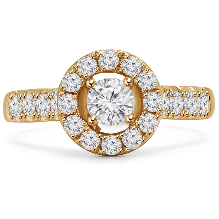 Round Diamond Round Halo Engagement Ring in Yellow Gold (MVS0137-Y)