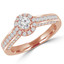 Round Diamond Round Halo Engagement Ring in Rose Gold (MVS0138-R)
