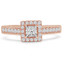 Princess Diamond Square Halo Engagement Ring in Rose Gold (MVS0139-R)