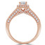 Princess Diamond Square Halo Engagement Ring in Rose Gold (MVS0139-R)