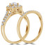 Round Diamond Split-Shank Cushion Halo Engagement Ring and Wedding Band Set Ring in Yellow Gold (MVS0141-Y)