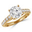 Round Diamond Solitaire with Accents Engagement Ring in Yellow Gold (MVS0142-Y)