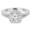 Round Diamond Split-Shank Cushion Halo Engagement Ring in White Gold (MVS0147-W)