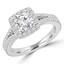 Round Diamond Split-Shank Cushion Halo Engagement Ring in White Gold (MVS0147-W)