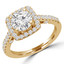 Round Diamond Cushion Halo Engagement Ring in Yellow Gold (MVS0148-Y)