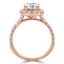 Round Diamond Cushion Halo Engagement Ring in Rose Gold (MVS0151-R)