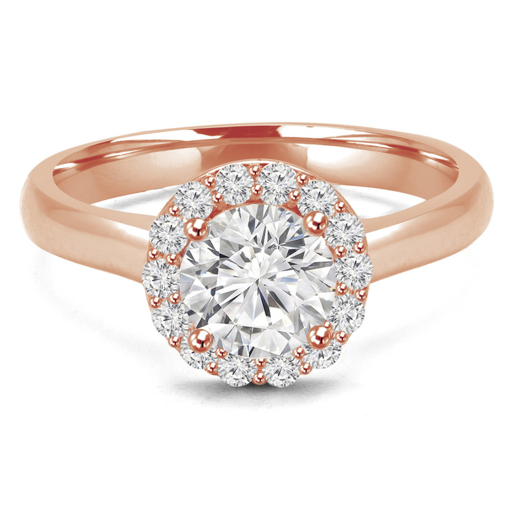 Round Diamond Round Halo Engagement Ring in Rose Gold (MVS0152-R)