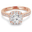 Round Diamond Cushion Halo Engagement Ring in Rose Gold (MVS0155-R)