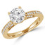 Round Diamond Solitaire with Accents Engagement Ring in Yellow Gold (MVS0156-Y)