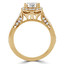 Round Diamond Cushion Halo Engagement Ring in Yellow Gold (MVS0157-Y)