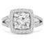 Round Diamond Cushion Halo Engagement Ring in White Gold (MVS0158-W)