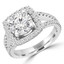 Round Diamond Cushion Halo Engagement Ring in White Gold (MVS0158-W)