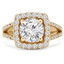 Round Diamond Cushion Halo Engagement Ring in Yellow Gold (MVS0158-Y)
