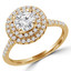 Round Diamond Double Round Halo Engagement Ring in Yellow Gold (MVS0160-Y)