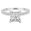 Princess Diamond Solitaire with Accents Engagement Ring in White Gold (MVS0162-W)