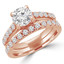Round Diamond Solitaire with Accents Engagement Ring and Wedding Band Set Ring in Rose Gold (MVS0163-R)