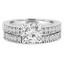 Round Diamond Solitaire with Accents Engagement Ring and Wedding Band Set Ring in White Gold (MVS0164-W)