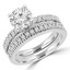 Round Diamond Solitaire with Accents Engagement Ring and Wedding Band Set Ring in White Gold (MVS0164-W)