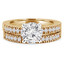 Round Diamond Solitaire with Accents Engagement Ring and Wedding Band Set Ring in Yellow Gold (MVS0164-Y)