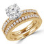 Round Diamond Solitaire with Accents Engagement Ring and Wedding Band Set Ring in Yellow Gold (MVS0164-Y)