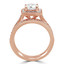 Round Diamond Cushion Solitaire with Accents Engagement Ring and Wedding Band Set Ring in Rose Gold (MVS0165-R)