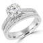 Round Diamond Solitaire with Accents Engagement Ring and Wedding Band Set Ring in White Gold (MVS0166-W)