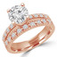 Round Diamond Solitaire with Accents Engagement Ring and Wedding Band Set Ring in Rose Gold (MVS0167-R)
