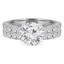 Round Diamond Solitaire with Accents Engagement Ring and Wedding Band Set Ring in White Gold (MVS0167-W)