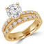 Round Diamond Solitaire with Accents Engagement Ring and Wedding Band Set Ring in Yellow Gold (MVS0167-Y)