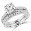 Round Diamond Solitaire with Accents Engagement Ring and Wedding Band Set Ring in White Gold (MVS0168-W)