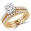 Round Diamond Solitaire with Accents Engagement Ring and Wedding Band Set Ring in Yellow Gold (MVS0168-Y)